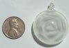 1 29mm Round Dark White Lampwork Pendant